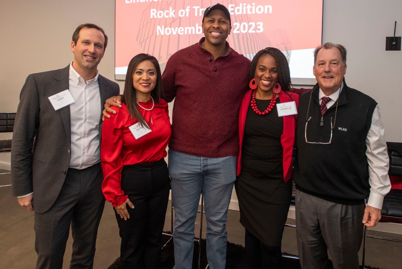 Panelists and emcees after the 2023 Alumni Speaker Series event.