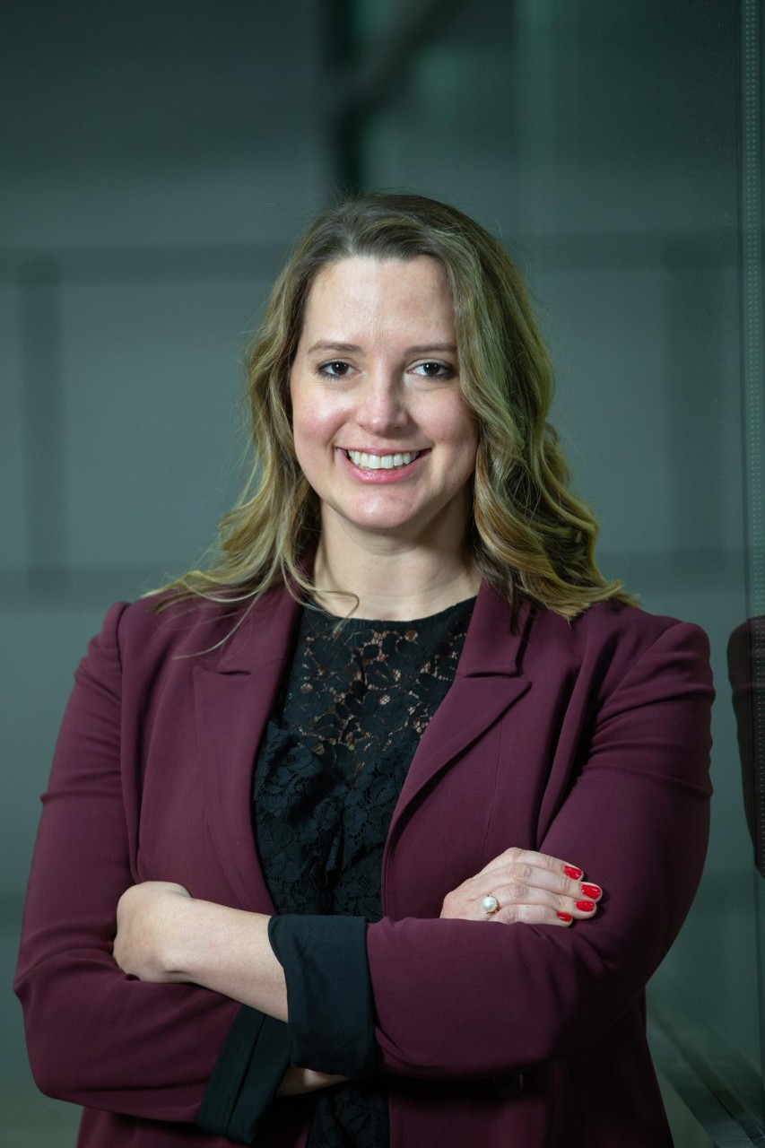 Lindner College of Business faculty members Kevin Hardy, Elaine Hollensbe, and Laurens Steed, photographed for a story about the Future of Work.