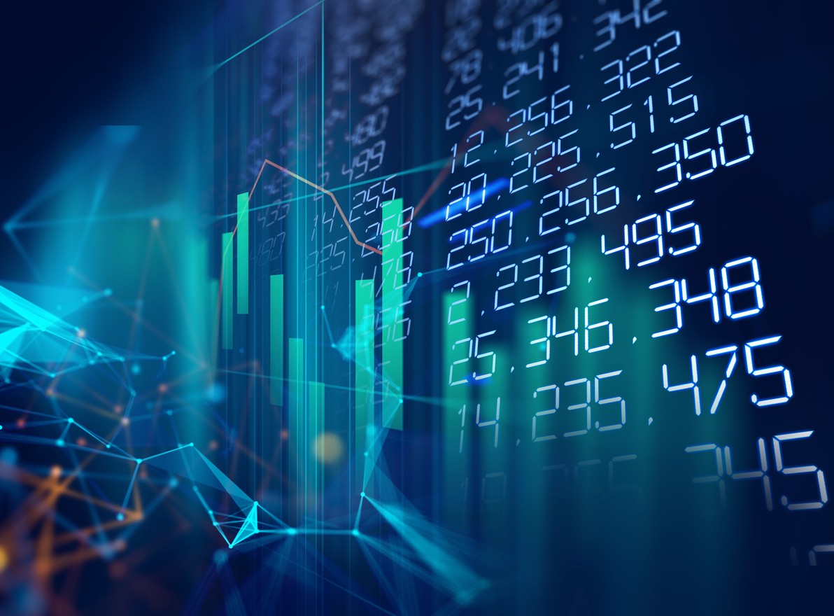 Stock market representing the global finance market