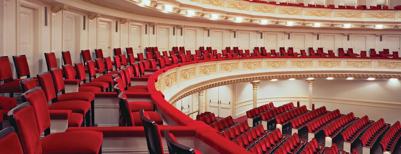 The seats at Carnegie Hall in New York