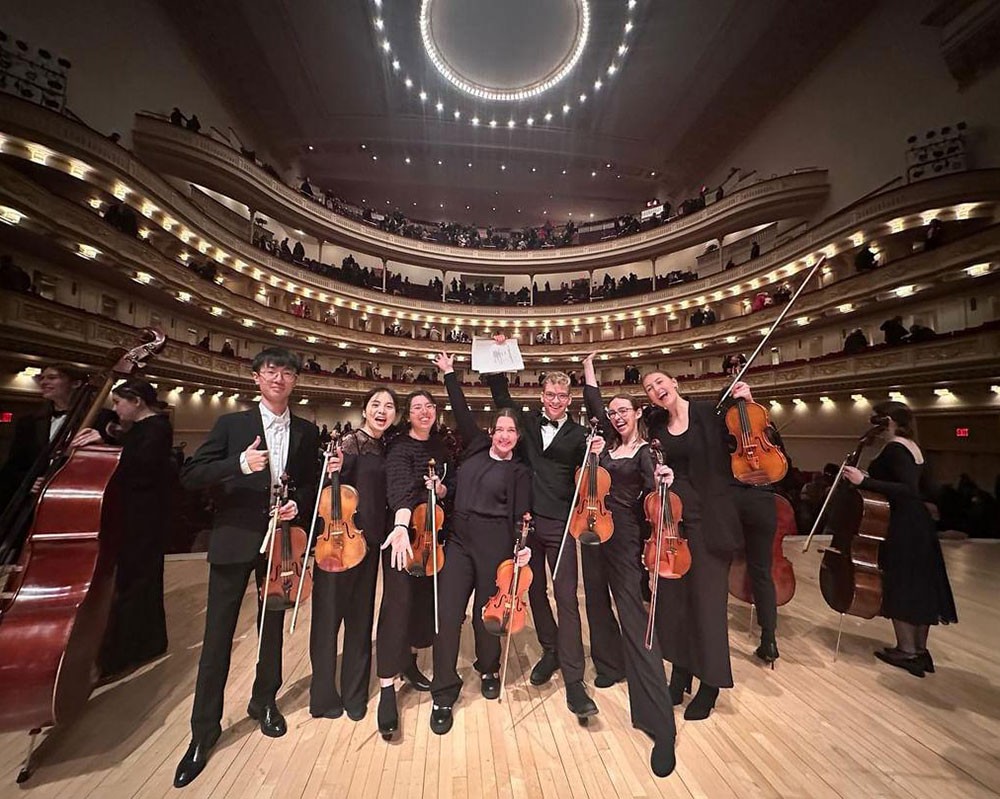 CCM students on stage at Carnegie Hall. Photo provided by Piper Vance.