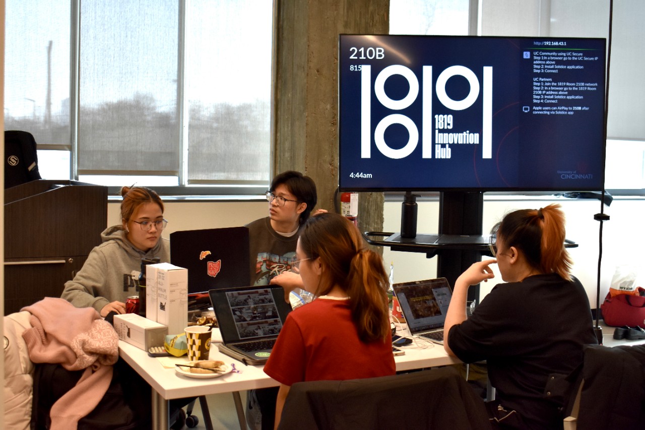 Students from last year's RevUC Hackathon.