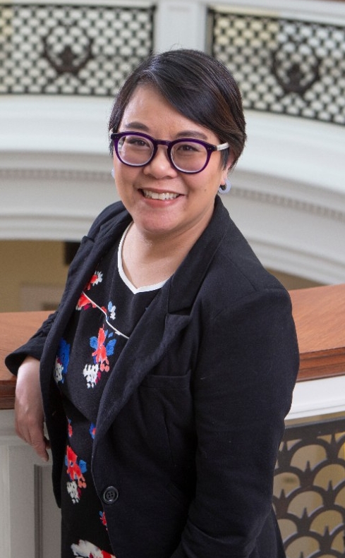 Diverse Education mag ad featuring photo shoot with Emily Houh, UC Law professor at Van Wormer Hall. UC/Joseph Fuqua II 