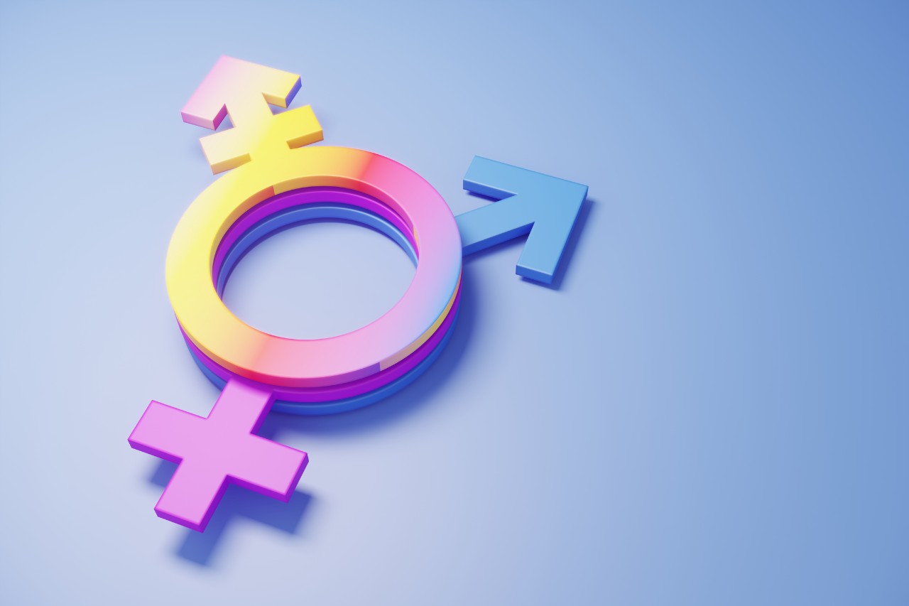 transgender symbol with circle in the middle with extensions of two arrows and a cross