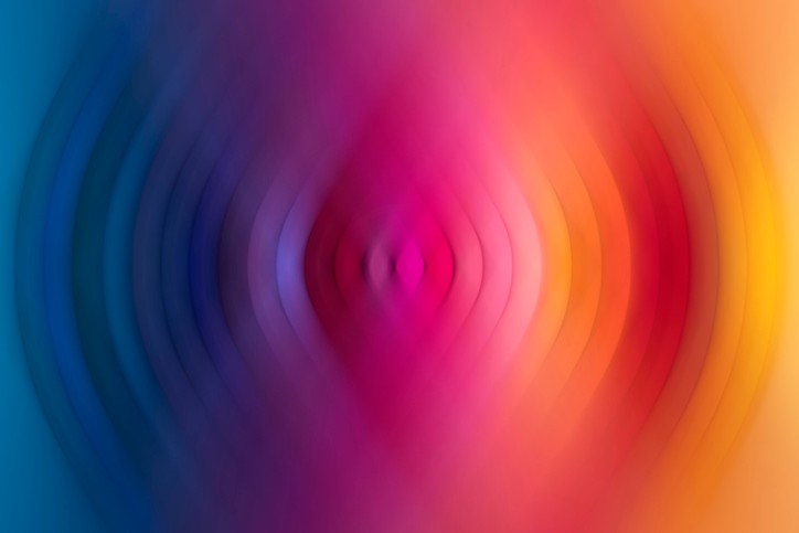 A wide range of colors arranged in a circular ripple pattern