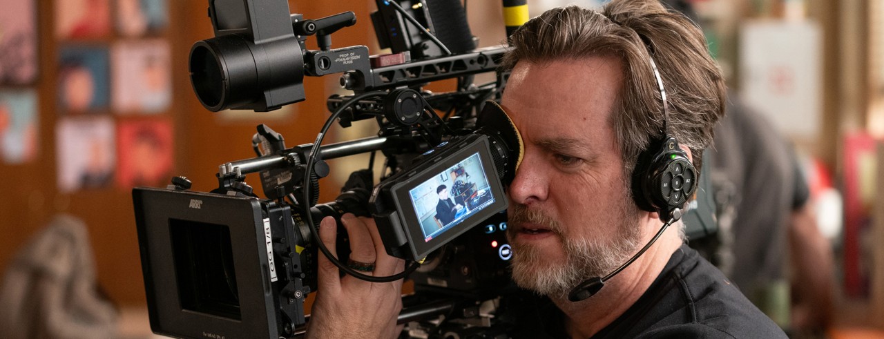A photo of Drew Thomas operating a camera on the set of the hit TV program 'Abbott Elementary.' Photo/provided