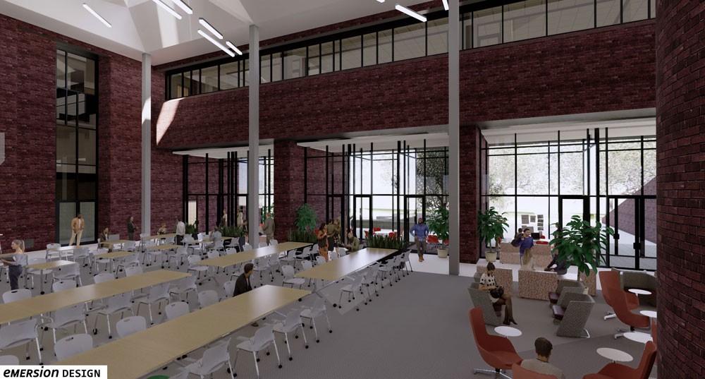 Rendering of future Muntz Hall atrium