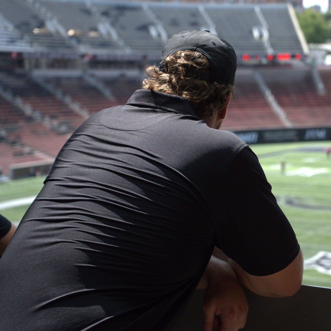 Ted Karras looks out over Nippert