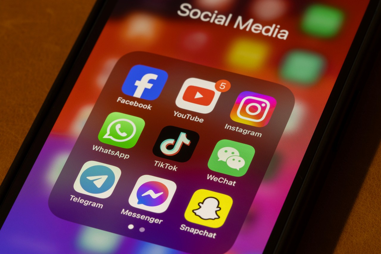 screen shot of a photo showing social media apps such as TikTok