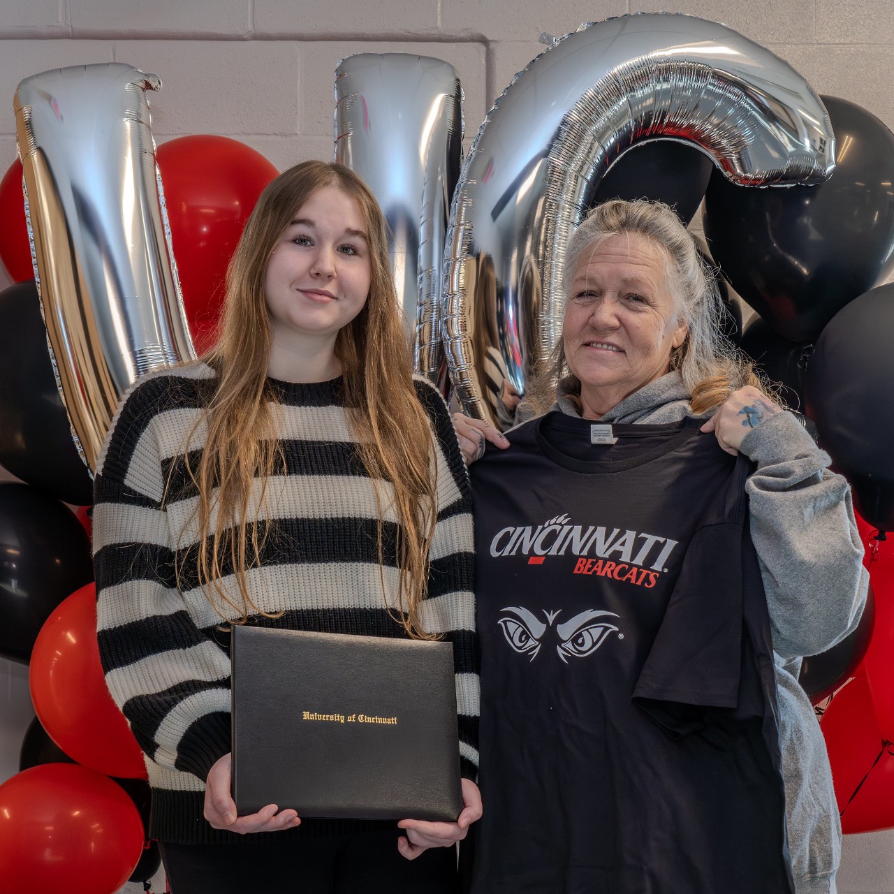 West Clermont senior Braelyn Partin (left) with her grandmother Sally on UC Decision Day 2025.