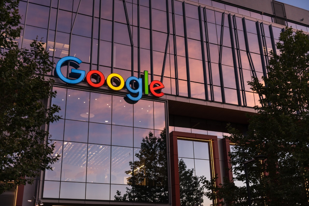 image of Google headquarters with a sign spelling Google on the building