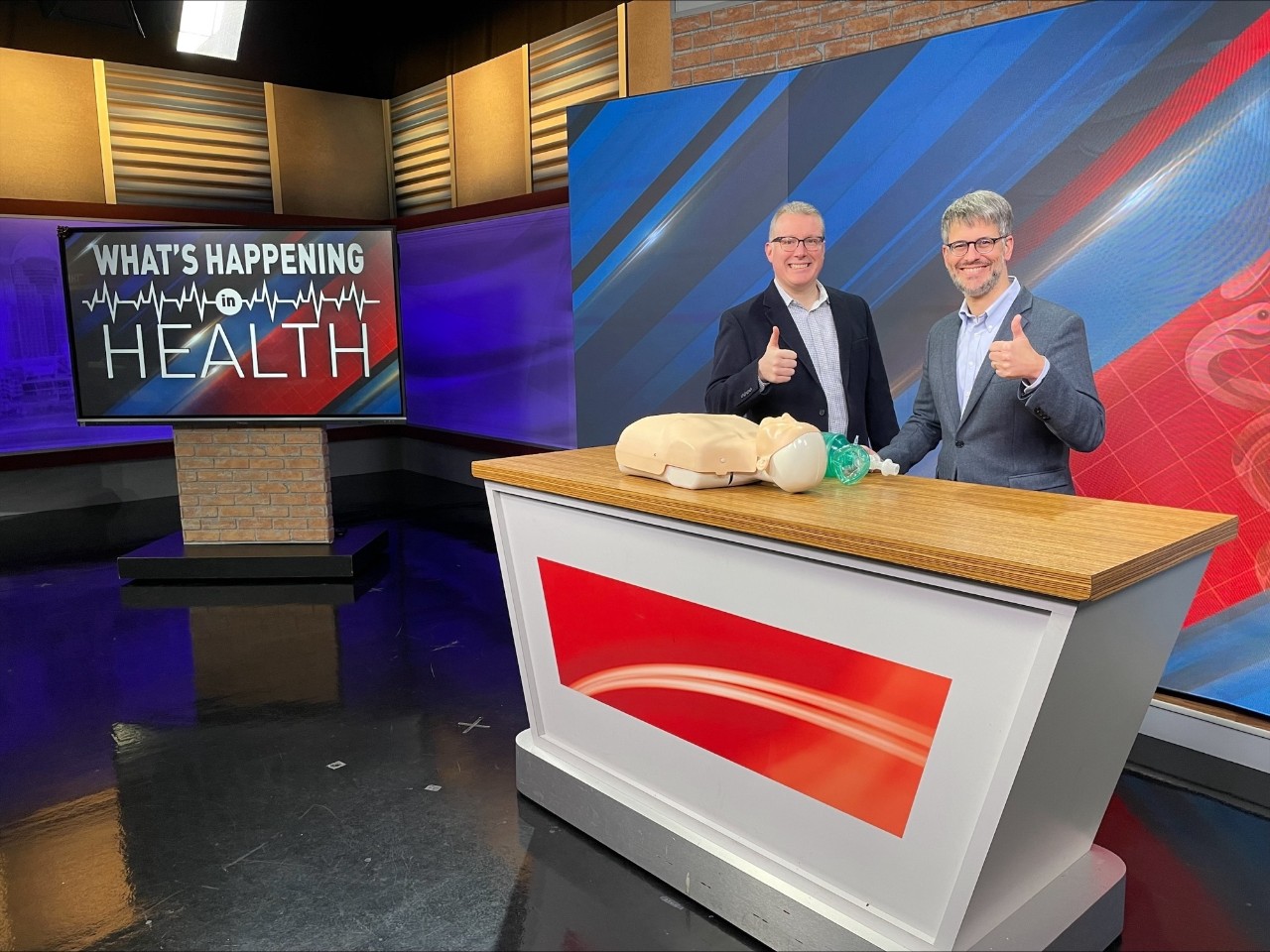 Jason McMullan and Justin Benoit share their technology on the set of WKRC.