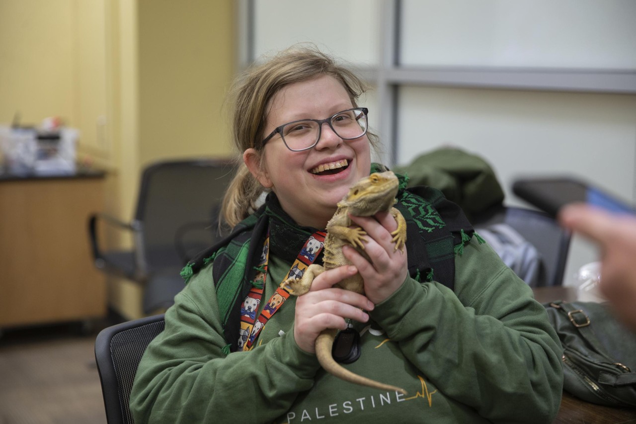 First meeting of the Herpetology club run by Joshua Lantz and Dr. Jayne. Featuring a ball python, bearded dragon, and more reptile friends.