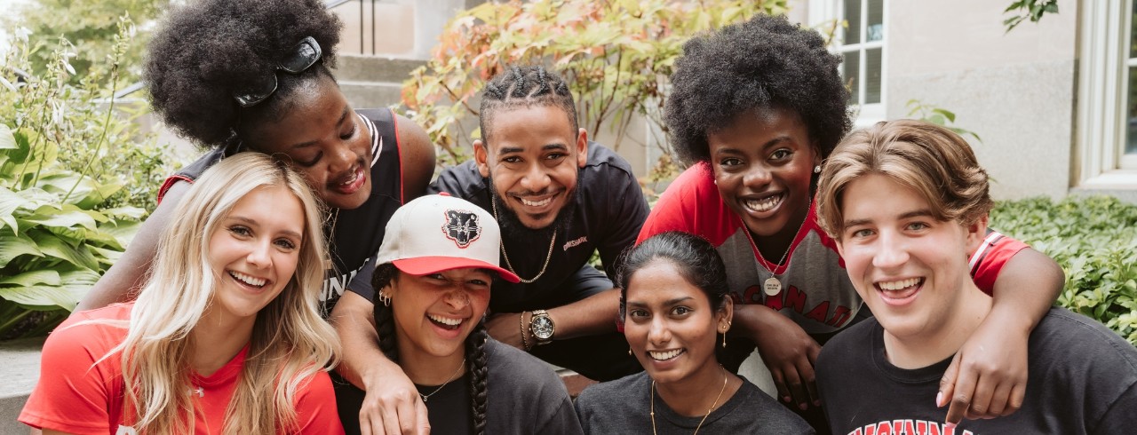 students smiling and laughing together