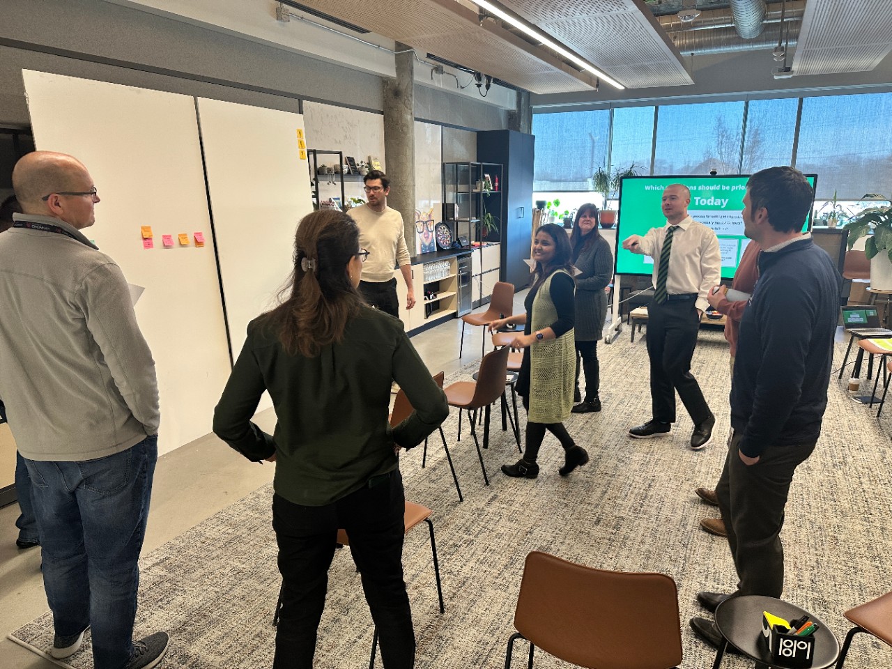 Fifth Third workers brainstorming at the Learning Lab