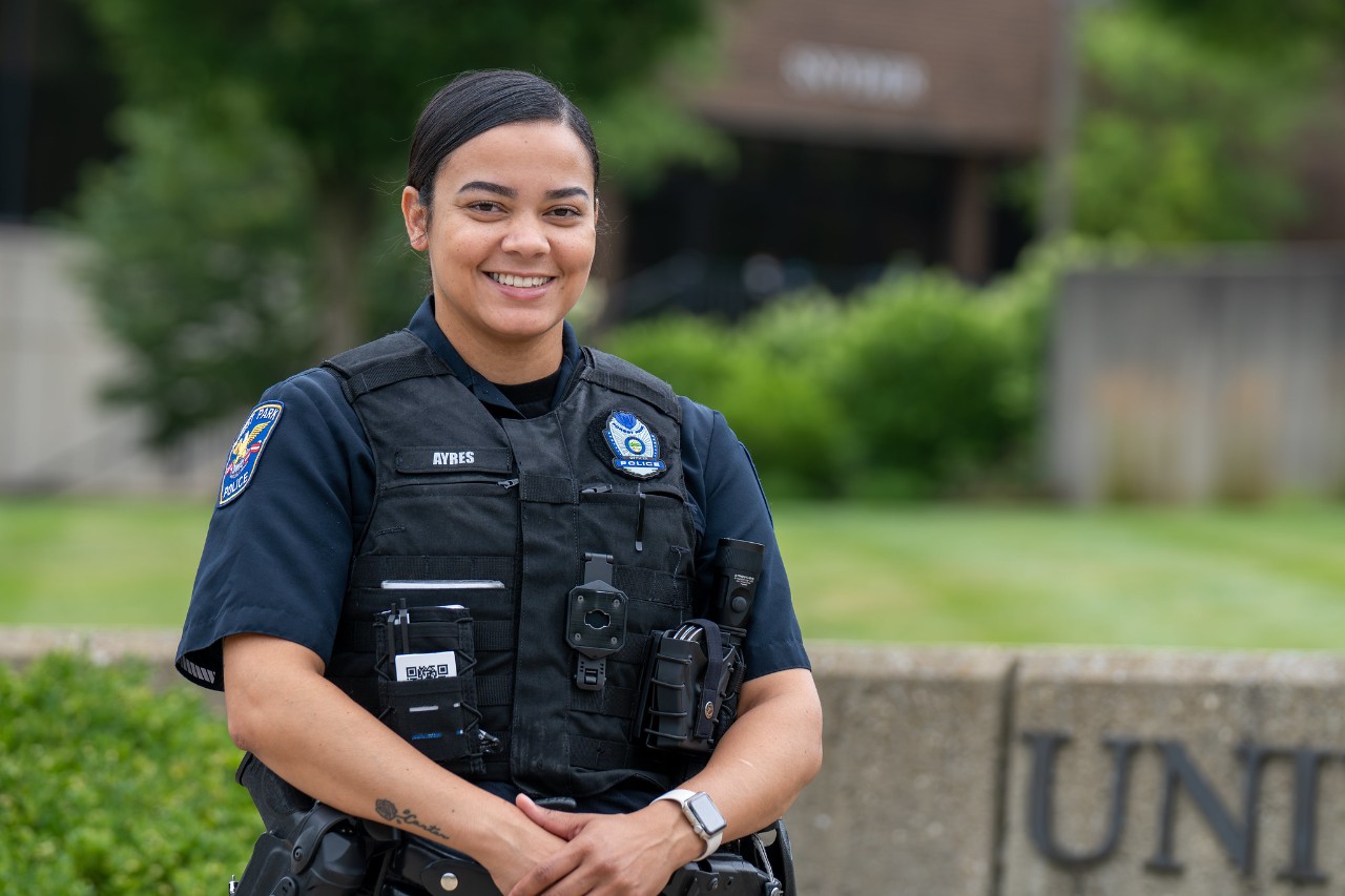 UC Clermont Police Academy alum Kurtsty Ayers on campus