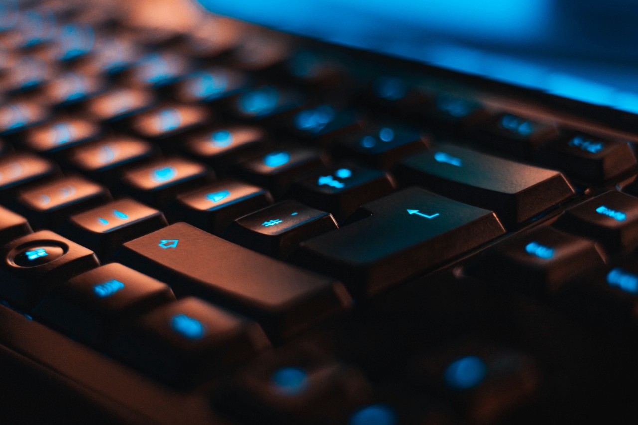 Close up image of a computer keyboard. 