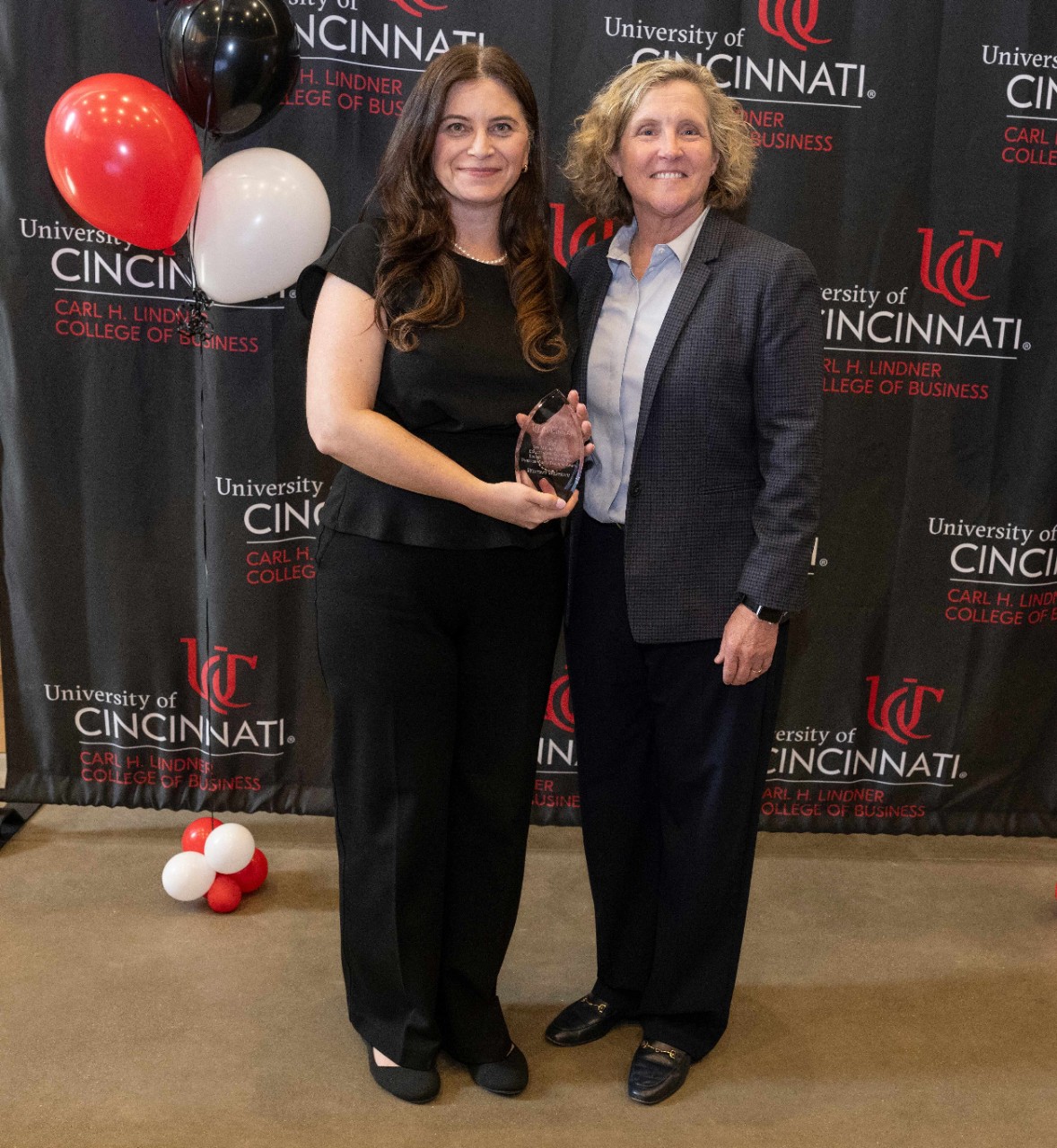 Marianne Lewis, Dean of University of Cincinnati College of Business faculty, staff and their families enjoyed Faculty awards ceremony Wednesday April 23, 2025 at Lindner College of Business. Photos by Joseph Fuqua II