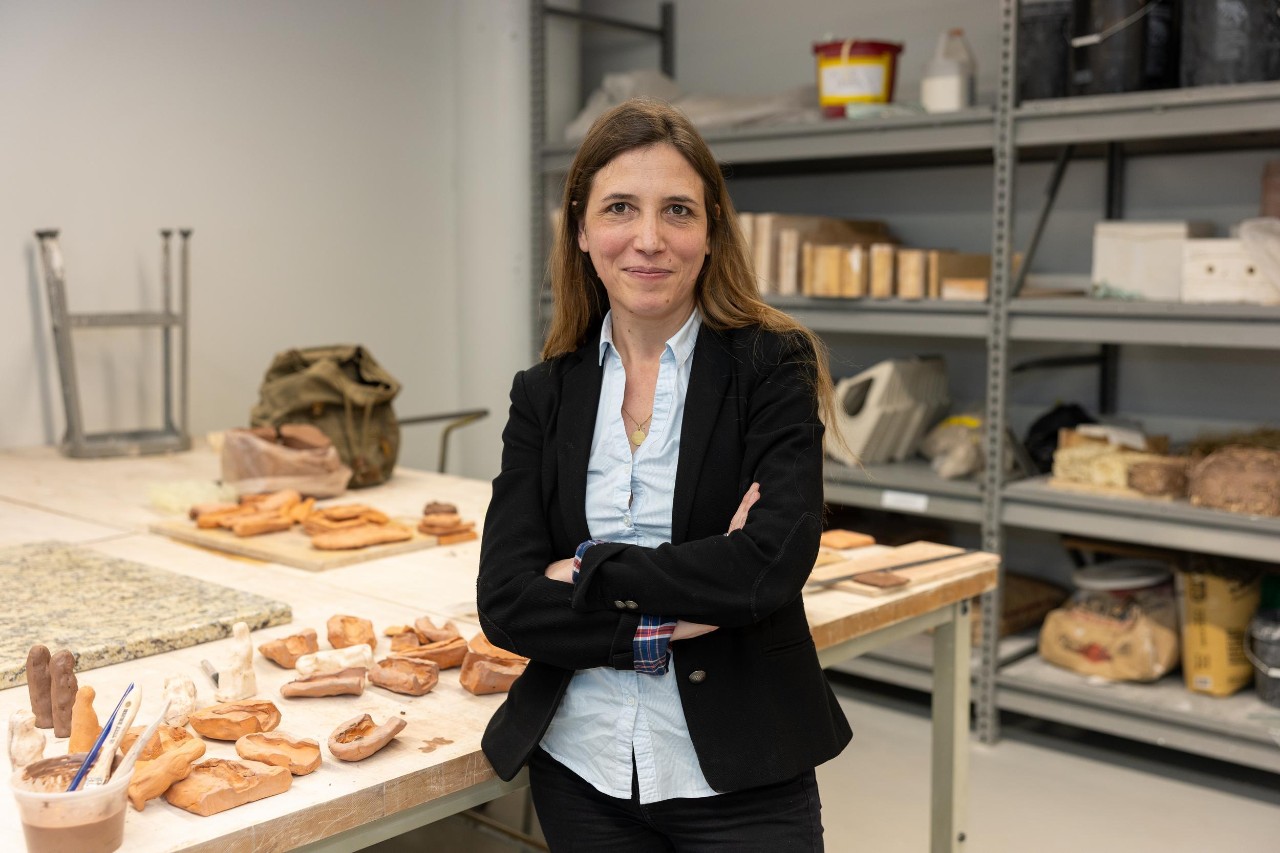 UC Assistant Professor of Classics Florence Gaignerot-Driessen is studying ancient ceremonial figurines she found on Crete dating back more than 2,000 years. She's working with 3-D printing and ceramics at DAAP to build replicas.
