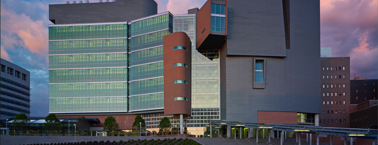 The exterior of the UC College of Medicine's CARE/Crawley building 