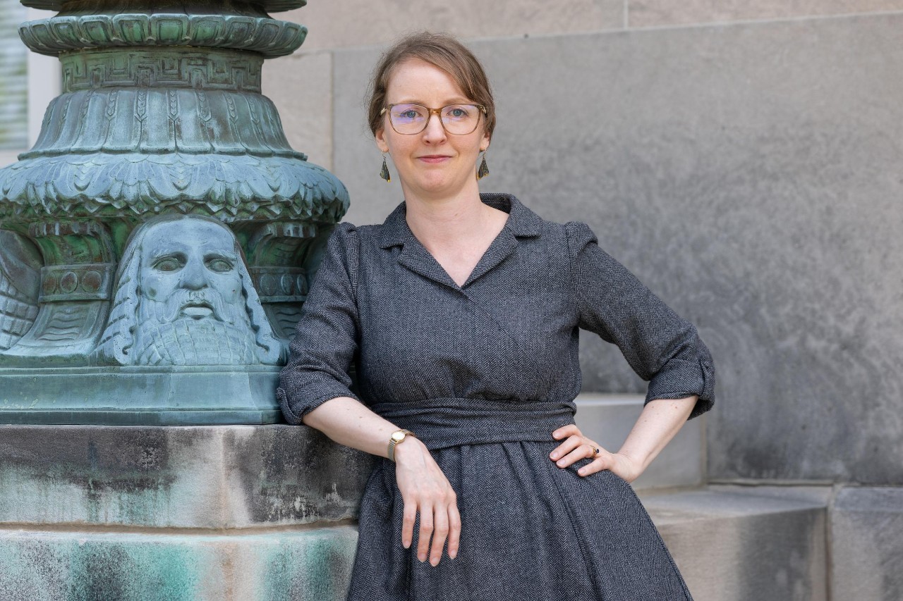UC Assistant Professor of Classics Anna Conser is studying the music behind the language of Greek tragedies. She examined the pitch accents of the chorus of tragedies such as Antigone to learn how the chorus might have performed this tale by Sophocles nearly 2,500 years ago.
