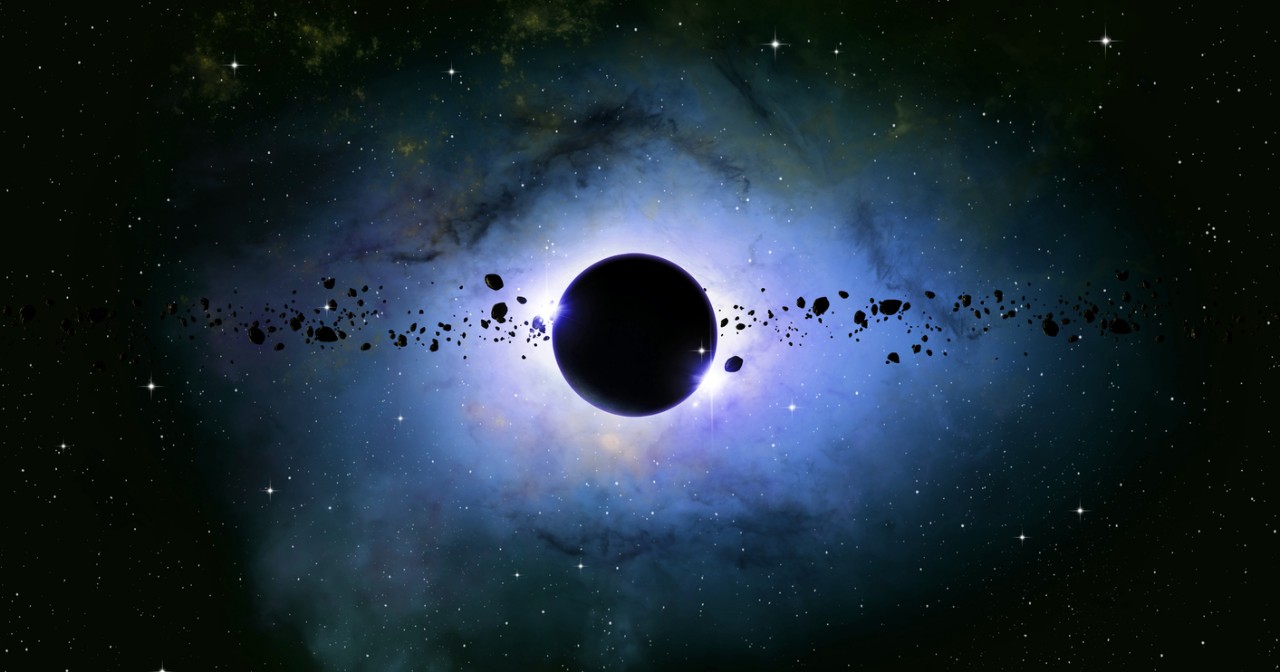 space with dark energy lighting