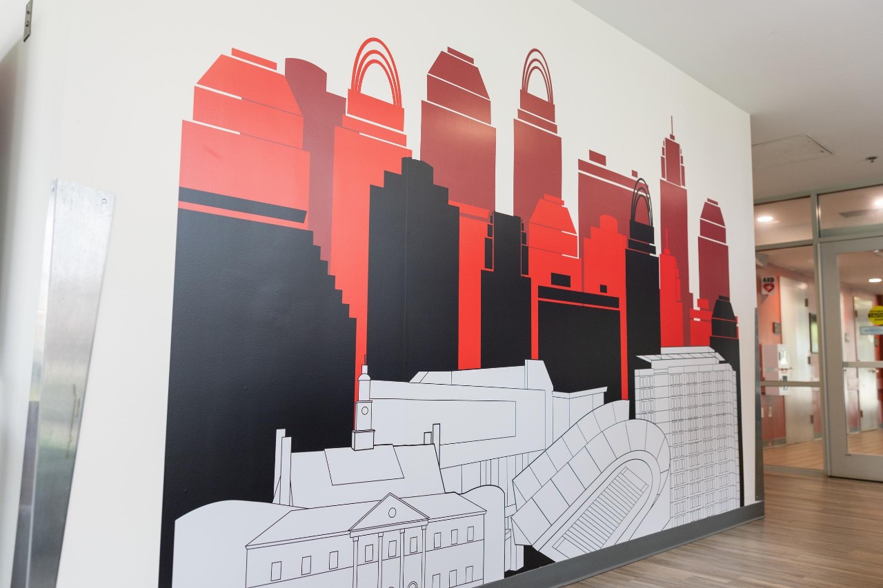 Recent UC grad Abigail Miklowski helped designed murals in three UC residence halls during her co-op with UC Housing.