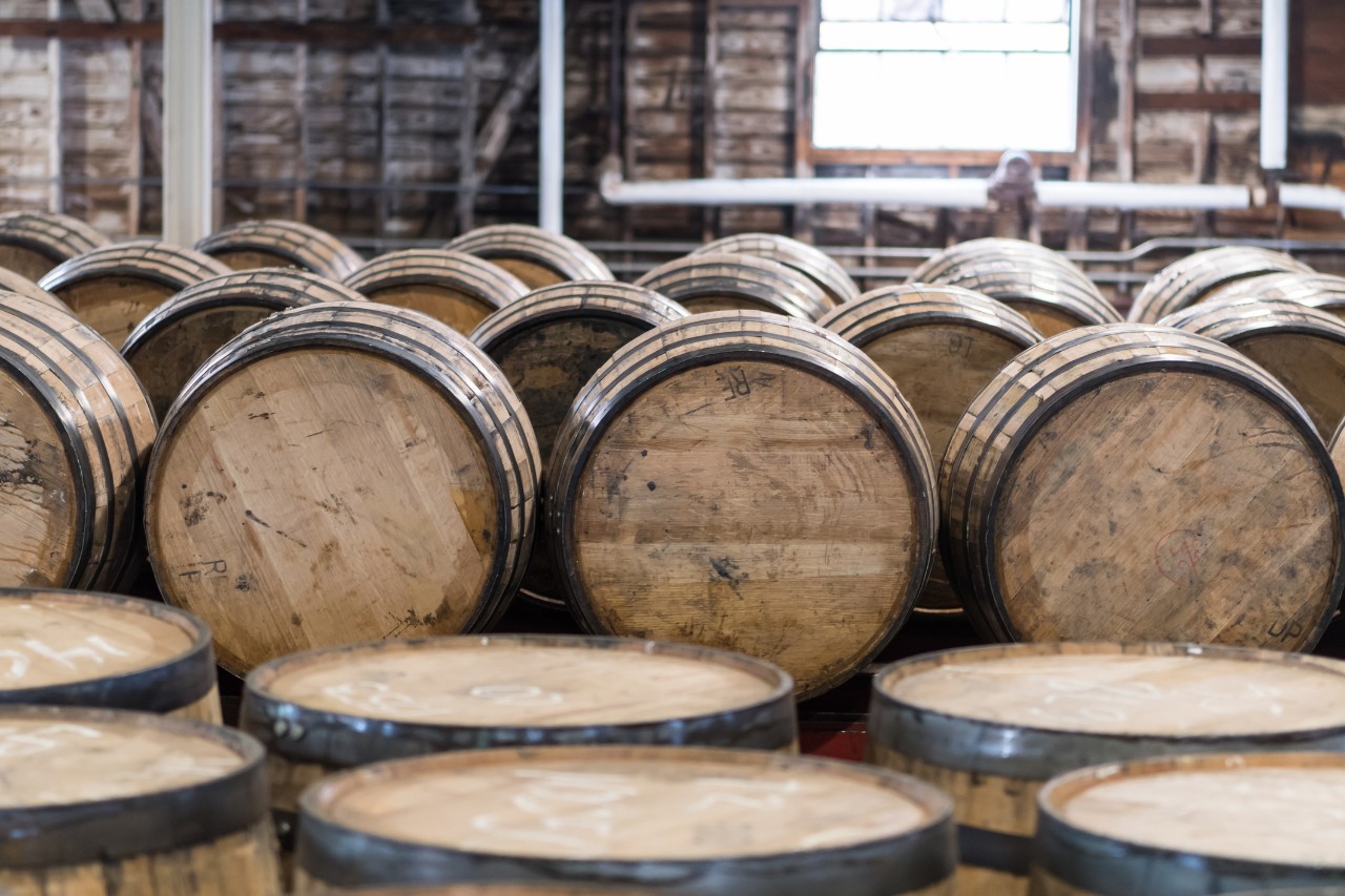 hundreds of barrels of bourbon