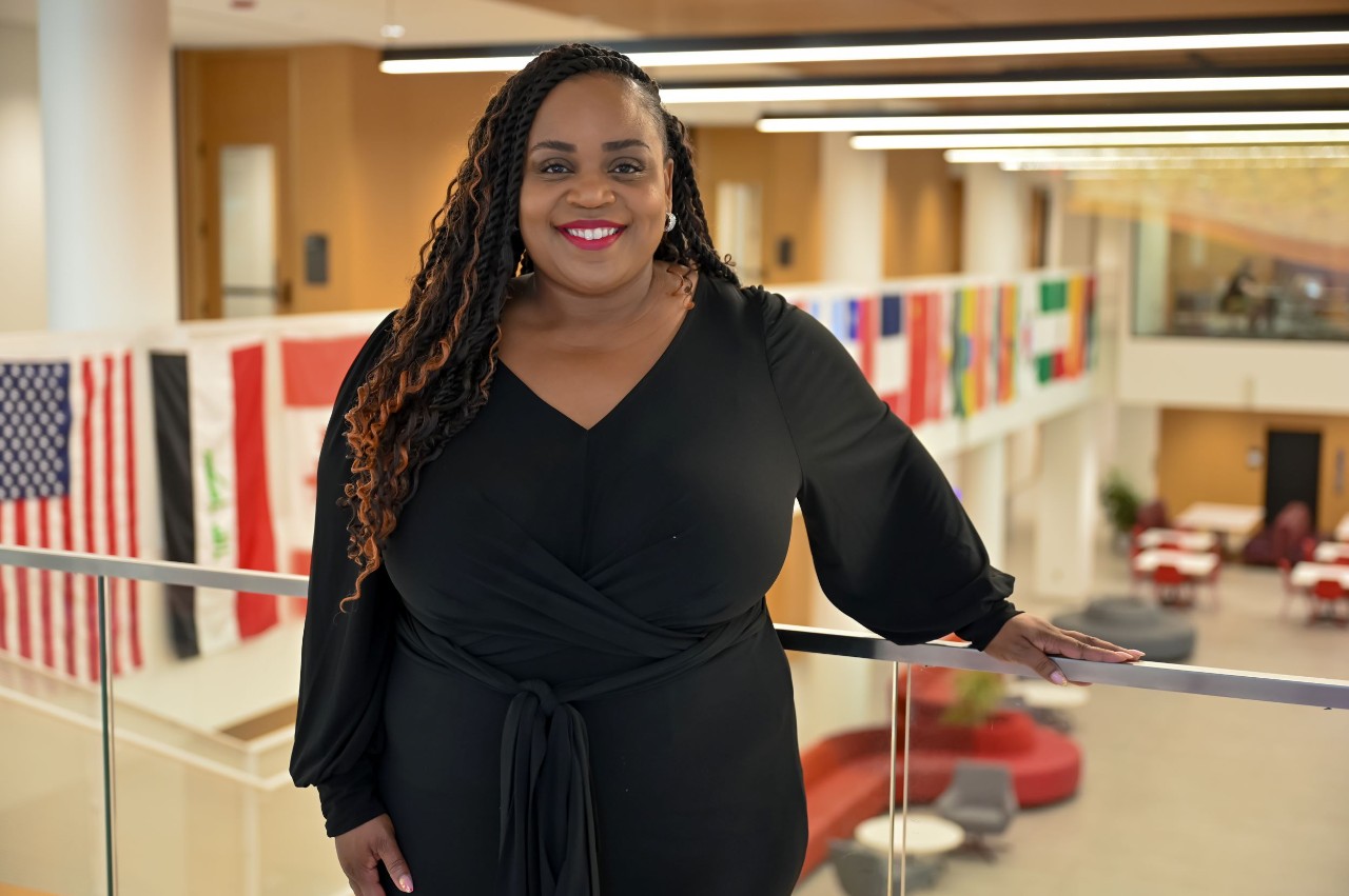 Dean Cassandra Jeter-Bailey shown in the UC College of Law atrium.