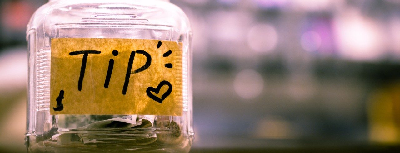 A tip jar