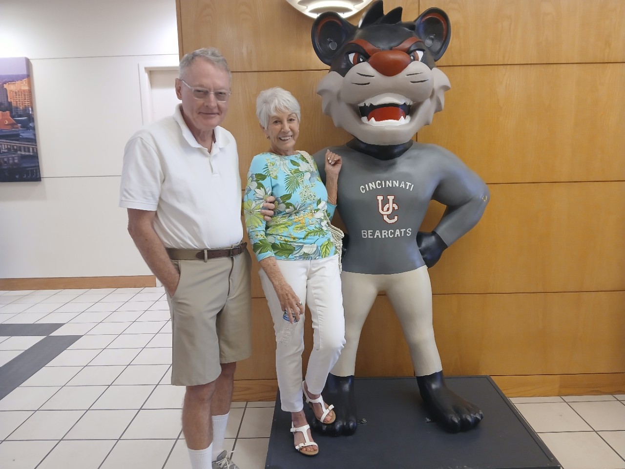 Ken Ludlow and Charlene Comeaux with the Bearcat.