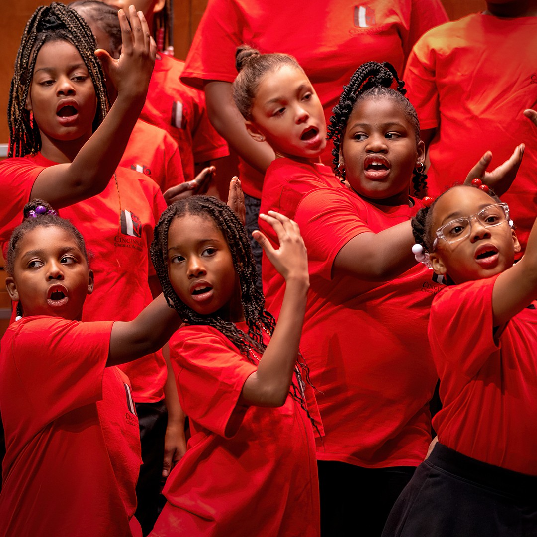 Cincinnati Youth Choir children performing on stage during a concert.