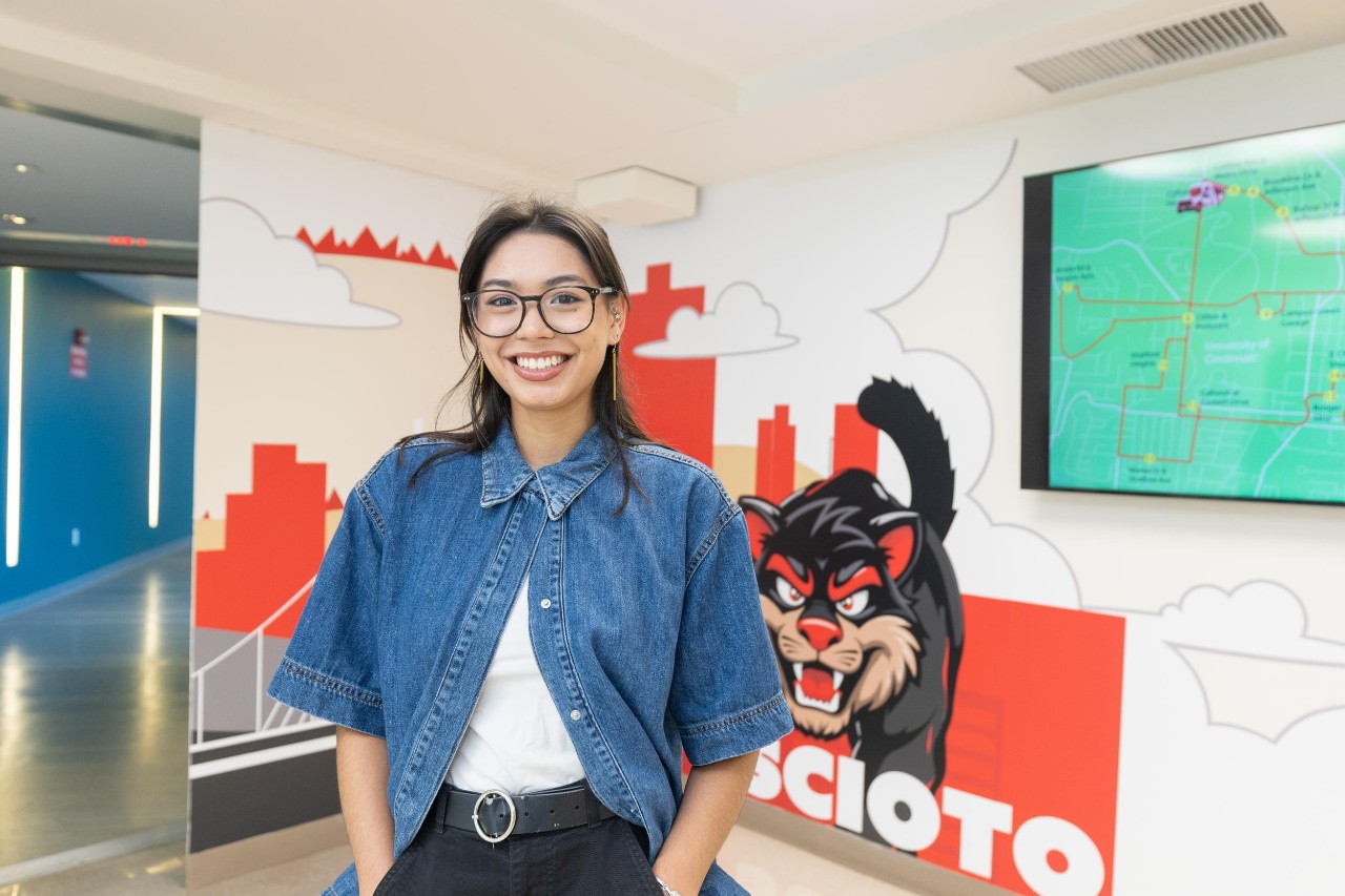 Recent UC grad Abigail Miklowski helped designed murals in three UC residence halls during her co-op with UC Housing.