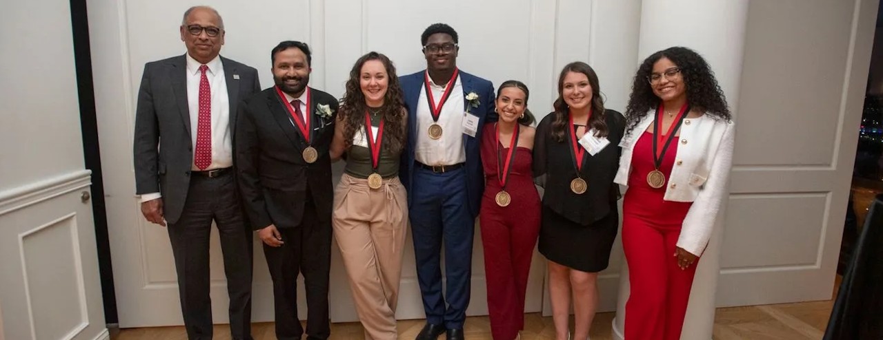UC President Neville Pinto with the 2025 Presidential Award winners