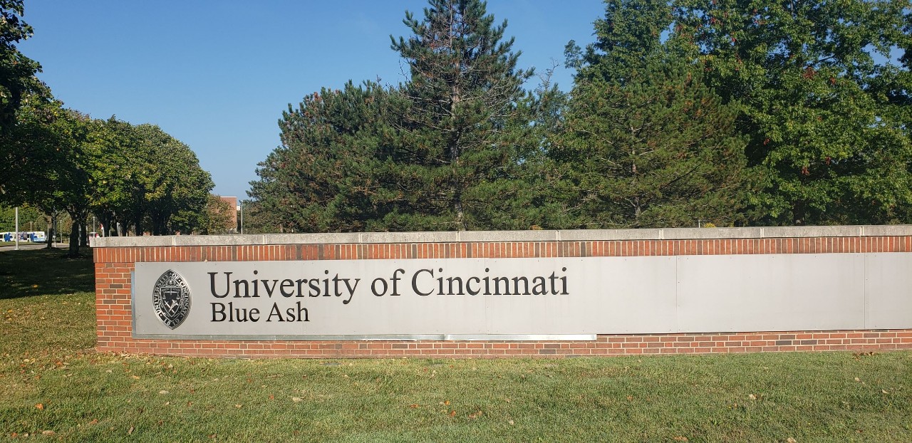 image of UC Blue Ash sign on campus