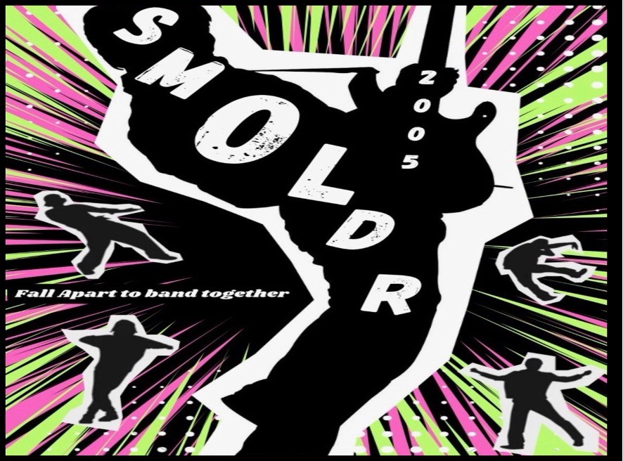Student-designed promotional graphic for "SMOLDR."