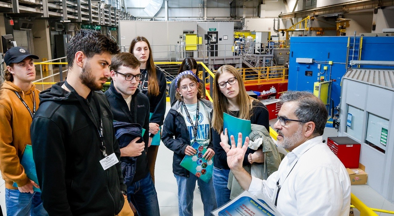 UHP students talking outside CCM