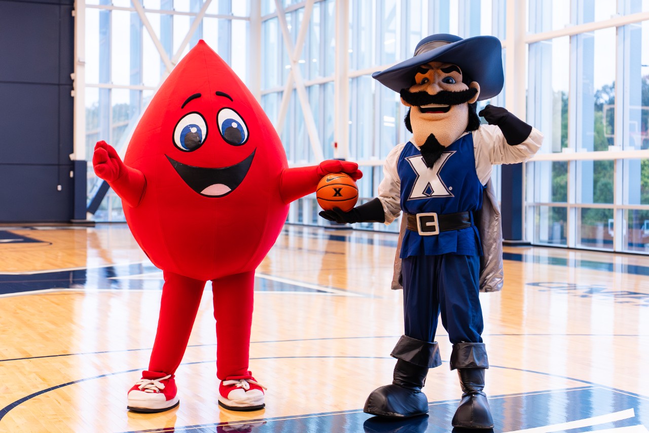 Buddy and D'art playing basketball