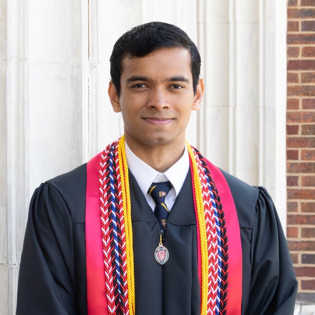 A photo of current UC student Thavishka Gamage in his graduation gown.