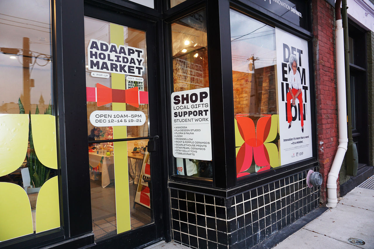 ADAAPT store front at Findlay Market in Cincinnati at winter time 
