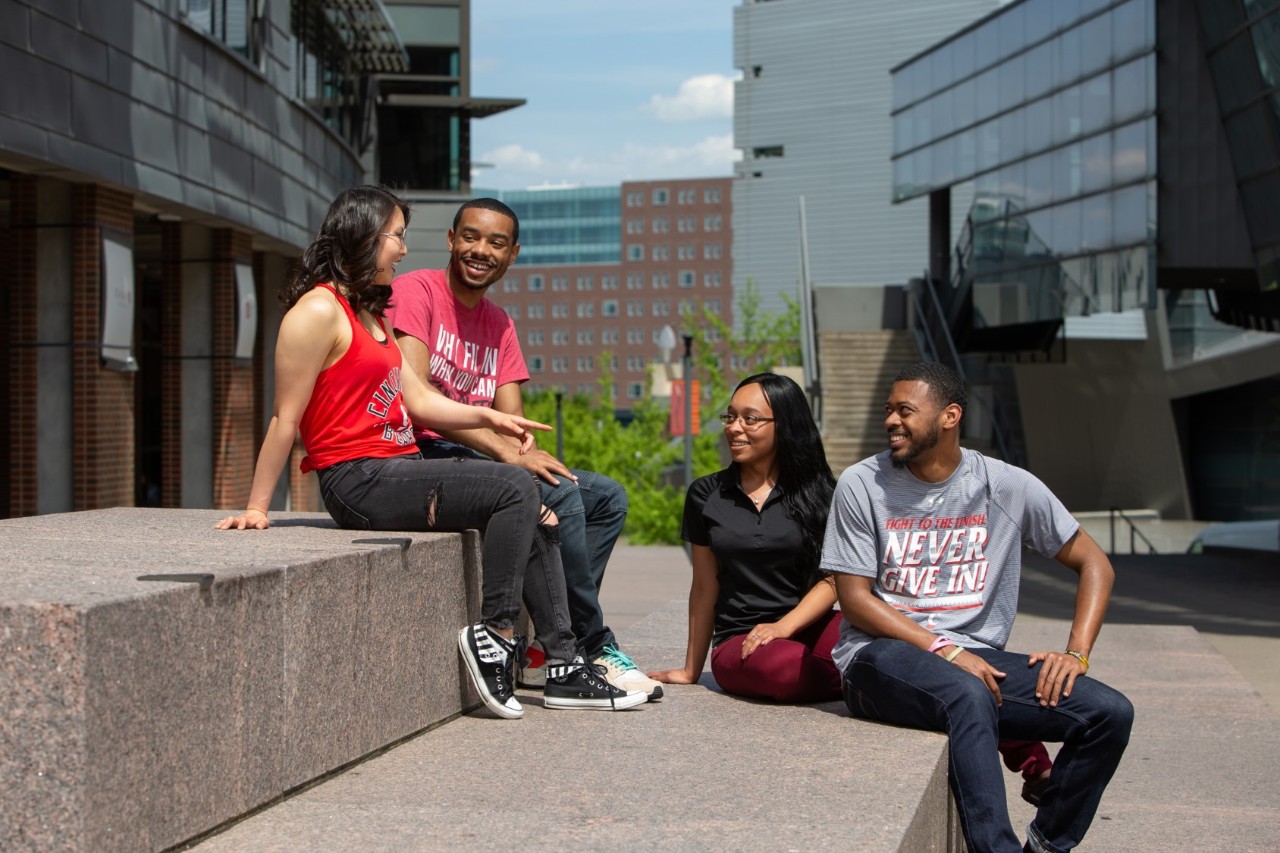 UC students on campus MainStreet
