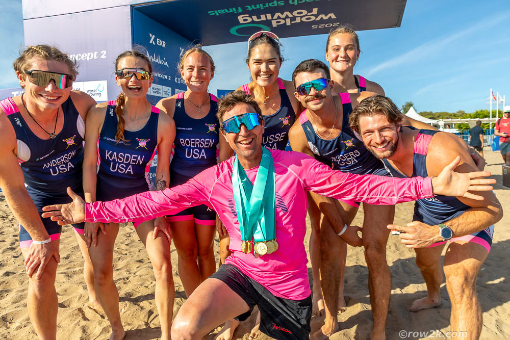 Coach Marc Oria poses with Team USA. 