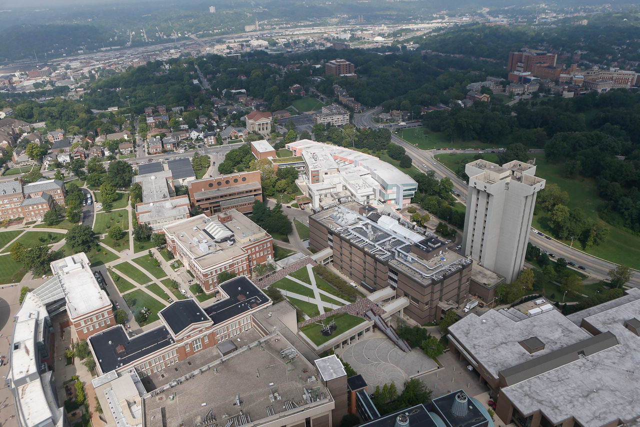 Housing, Uptown, USquare
Aerial of UC building and surrounding area (Nippert Stadium, Teachers College, Dyer Hall, McMickken Hall, Fifth Third Area, Van Wormer Hall, University Pavillion, Tangerman University Center, Swift Hall, Steger Student Life Center, Sheakley Athletics Center, Schott Stadium, Rieveschl Hall, Richard Lindner Center, Rhodes Hall, Old Chemistry, Lindner Hall, Langsam Library, Geology/Physics, French Hall, Engineering Research Center, Edwards Center, DAAP-Aronoff Center, Crosley Tower, College of Law, Central Utility Plant, Zimmerman Hall, CCM, Alumni center, Armory Fieldhouse, Baldwin Hall, Campus Recreation Center, Calhoun Hall, Dabney Hall, Daniel Hall, Morgans Hall, Schneider Hall, Scioto Hall, Siddall Hall. Stratford Heights Complex, Turner Hall, East Campus ) during the University of Cincinnati incoming Freshman students during Convocation 2016 as they assembly on Gettlers stadium to made a giant UC. UC/ Joseph Fuqua II