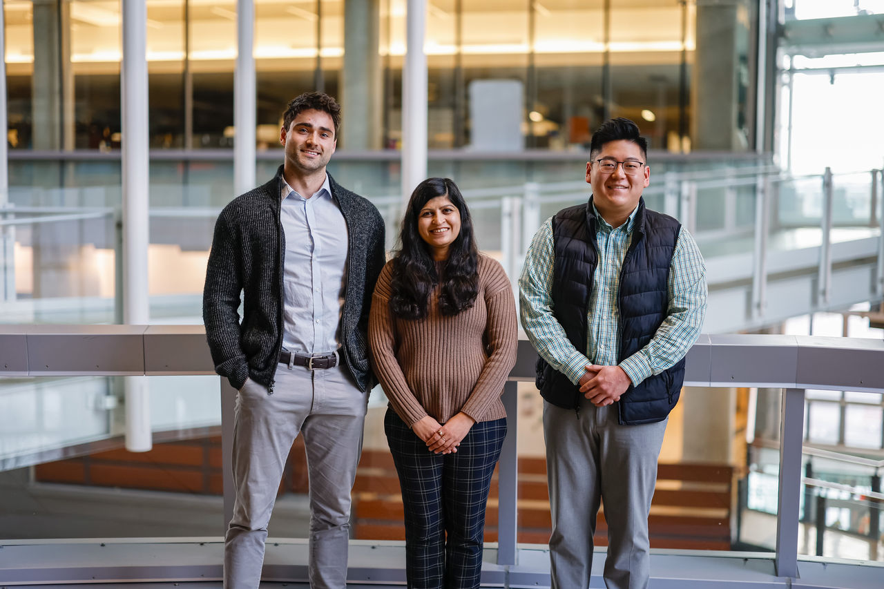 Left to right: Nedas Semaska, medical student; Silvi Shah, MD; Darren Lee, medical student