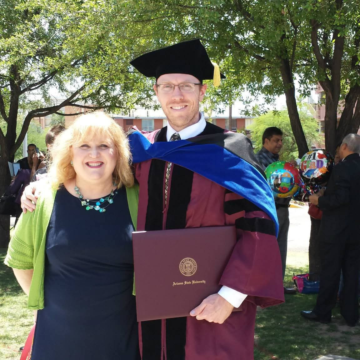 Sellers at the doctorate graduation of her oldest son, Christian.