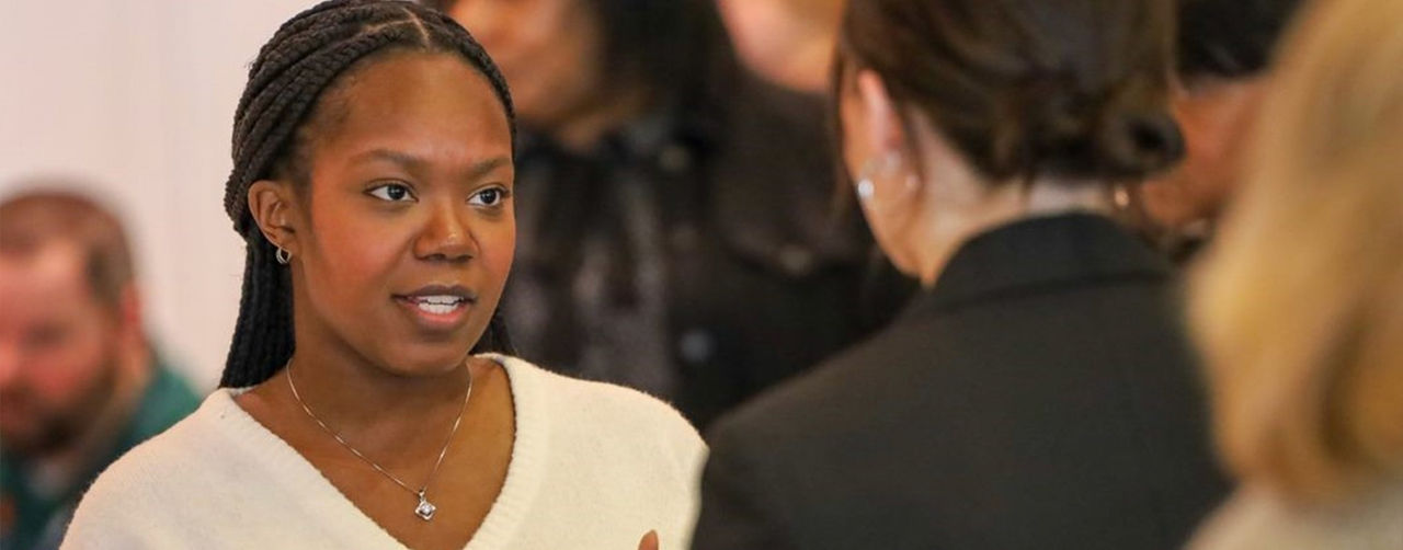 Guest at a UC-led career fair. Photo/Gregory Humbert
