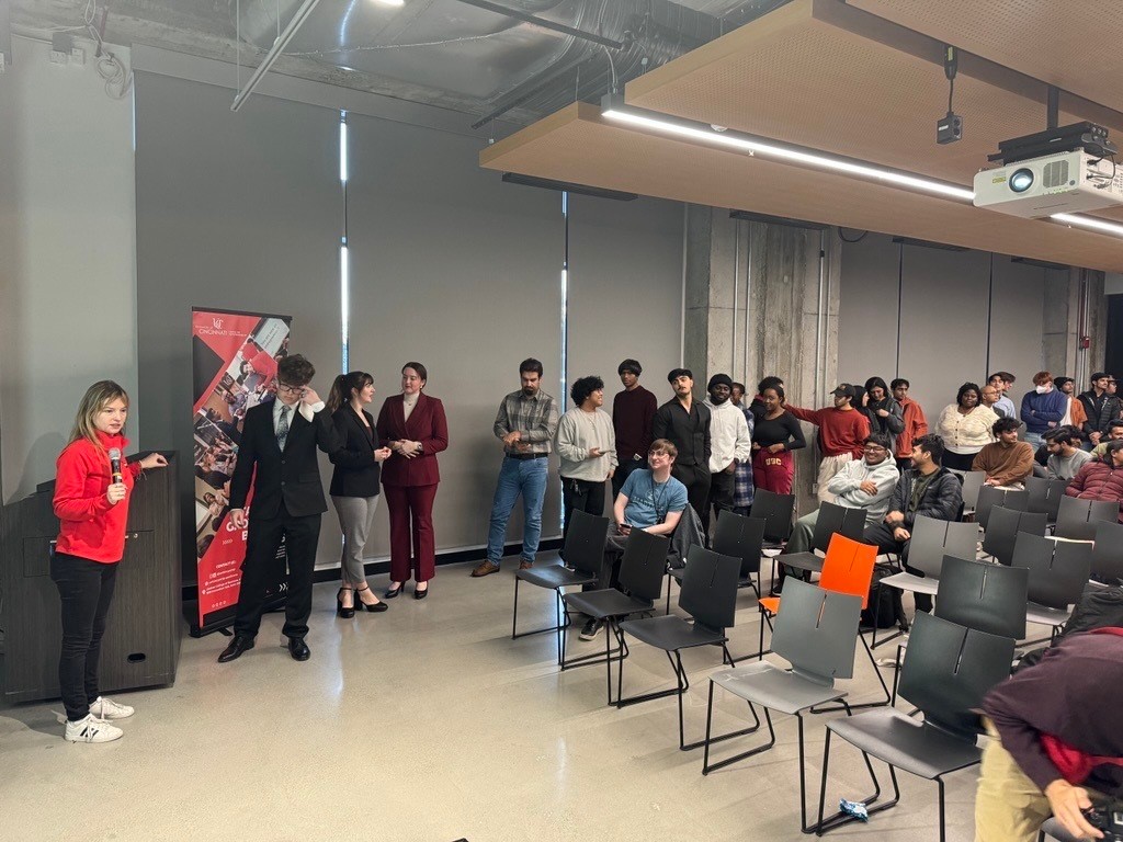 Students at a professional development event at 1819