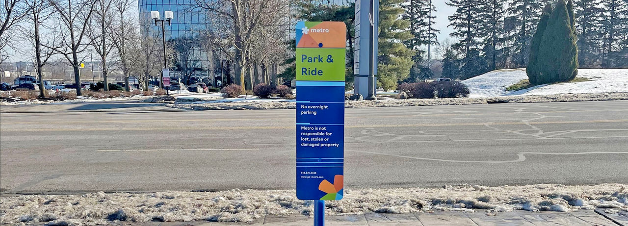 image of bus stop sign installed in the city
