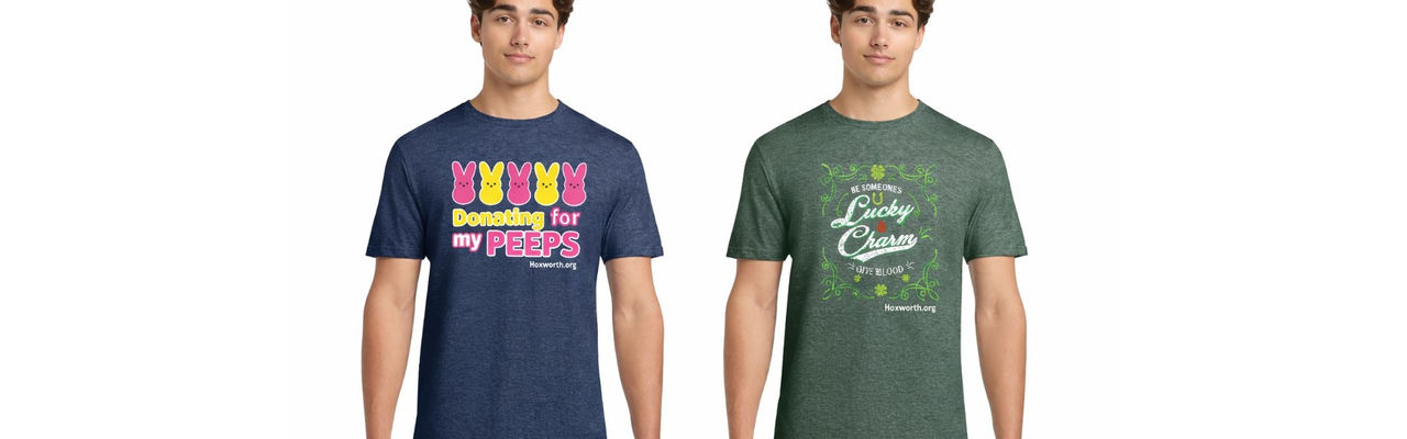 Models wearing the spring t-shirts to be given away in March