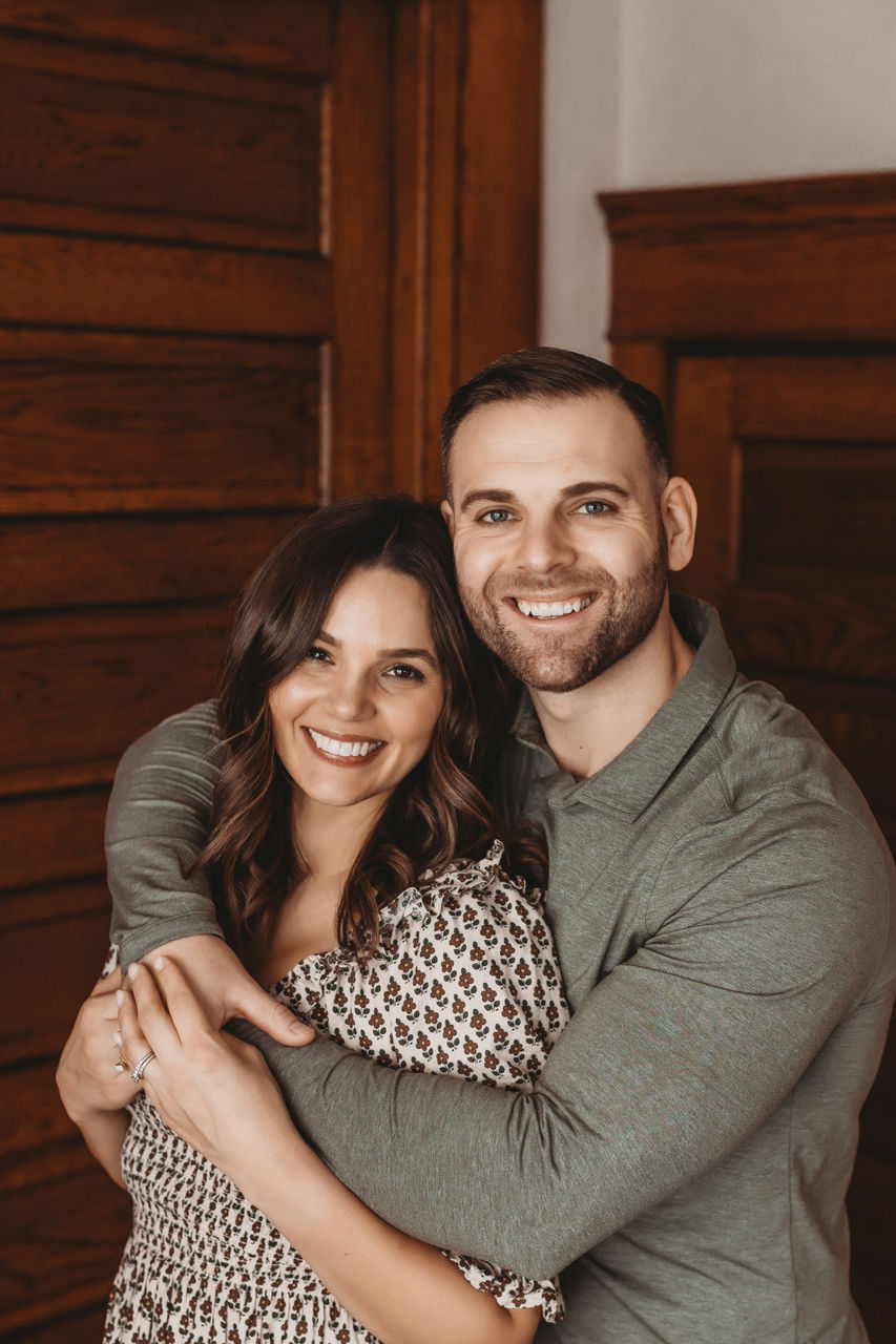 A photo of Vic and Laura Troha embracing.